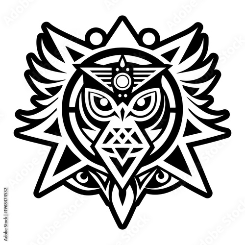 Cuadro en lienzo A glyph style icon of guardian sigil tattoo