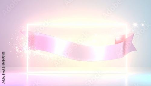 Floating Horizontal Frame Banner with Radiant Glow and Soft Gradients – Minimal Magical Design