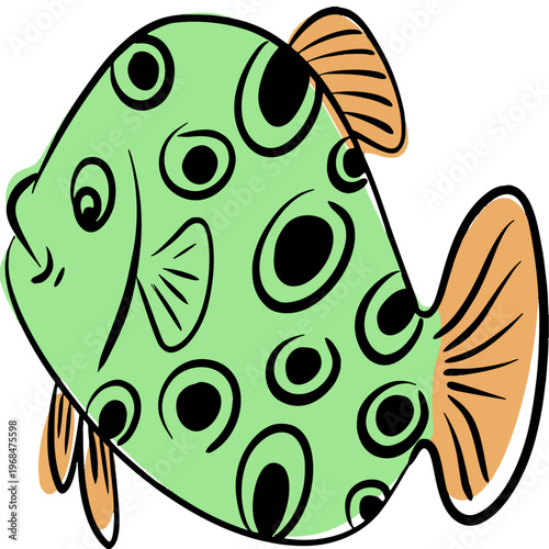 Minimal Fish Silhouette Vector, Simple Marine Animal Icon, Ocean Life Graphic
