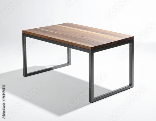 industrial style coffee table wood top black frame