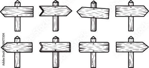 Illustration of various wooden deck chair designs and structures Vector