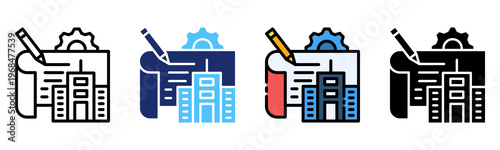 Urban Planning Icon Multiple Style Collection Set 