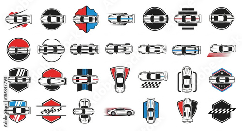 Collection of Car Logos and Design Elements for Automotive Branding.