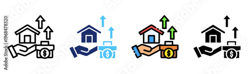 Realty Business Icon Multiple Style Collection Set 