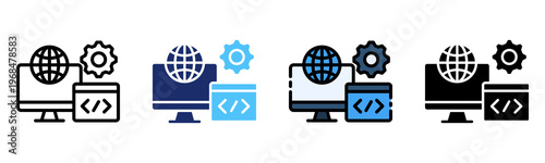 Site Development Icon Multiple Style Collection Set 