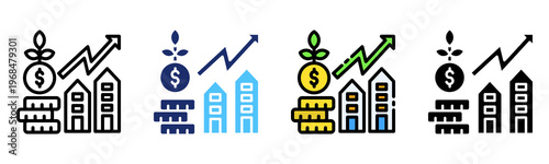 Building Investment Icon Multiple Style Collection Set 