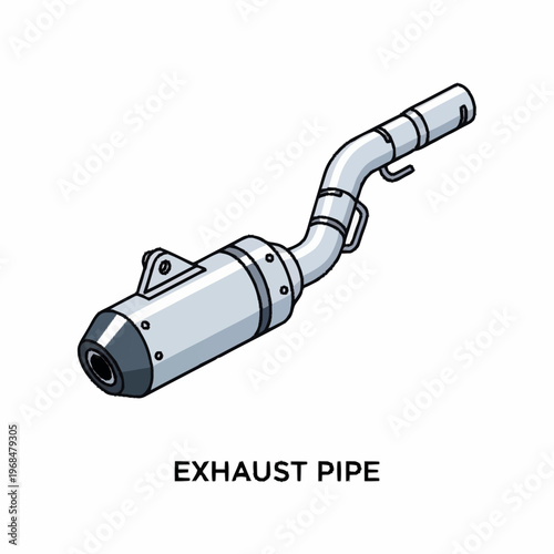 A metal exhaust pipe component.