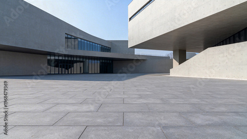 Modern Architectural Complex with Concrete Structures and Open Space