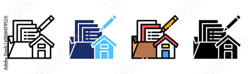 Property Portfolio Icon Multiple Style Collection Set 