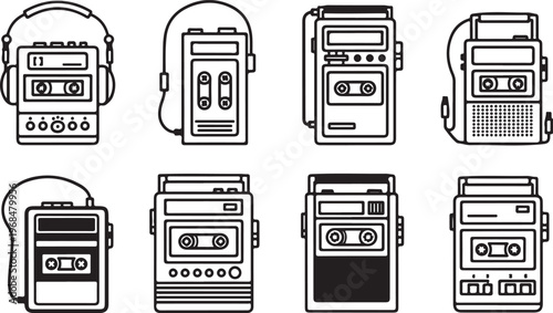 Various mobile phones from different eras displaying varied keypad designs and styles Vector
