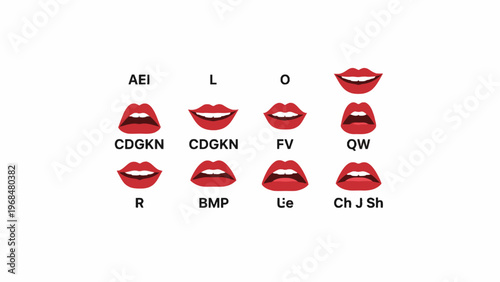 Phoneme Lip Positions Chart for Character Animation