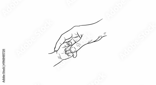 A gentle touch a large hand cradling a tiny baby's hand