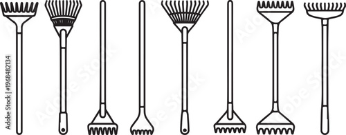 Illustration of different types of tuning forks and their vibrational modes Vector