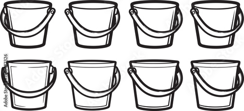 Set of eight cylindrical objects with varying surface textures Vector