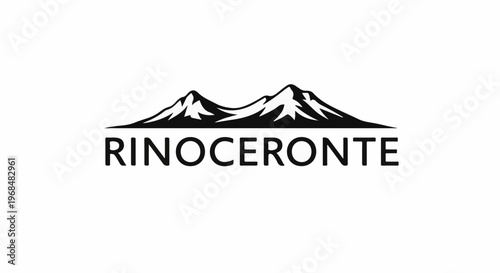 A black and white logo depicts a mountain range with text below
