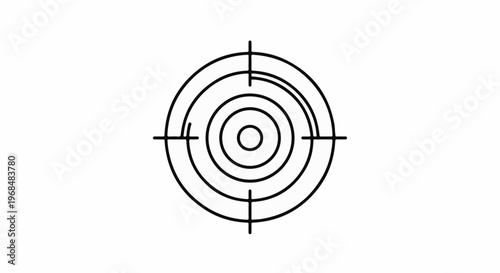 A black outline of a target with crosshairs on a white background