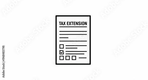 A simplified icon depicts a tax extension form with a checked box