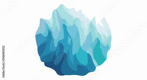 Abstract blue iceberg illustration with layered color