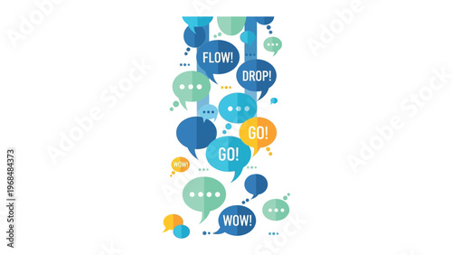 Dialogue bubbles for Communication: A visual representation of speech bubbles, conveying the essence of communication, interaction, and messaging.