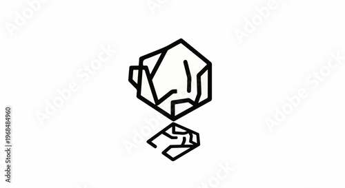 Free Download Abstract geometric shapes suggesting a crystal and its reflection - GFXLoad