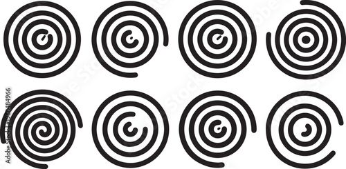 Abstract pattern of concentric circles with varying inner shapes Vector