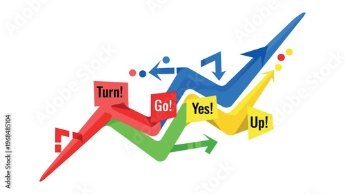 Directional Motivation: A vibrant arrow collage showcasing movement, direction, and affirmative actions, designed to inspire and guide towards positive outcomes.