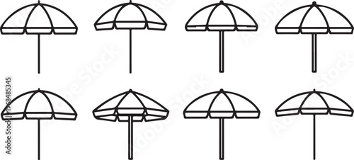 Minimalist line drawings of various table designs Vector