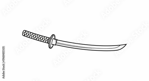 A traditional curved blade weapon with a diamond-patterned handle