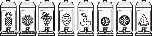 Collection of universal recycling symbols on trash bins Vector