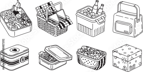 Hand drawn sketches of various mechanical and electronic components and devices Vector