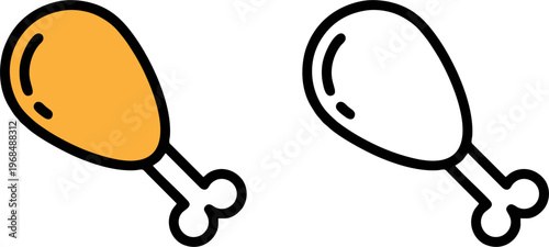 Fried Chicken Drumstick Meat Snack Vector Illustration