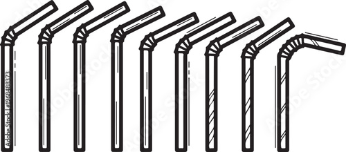 Close-up of a row of classical architectural columns Vector