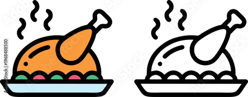 Roasted Whole Turkey on Platter for Holiday Dinner