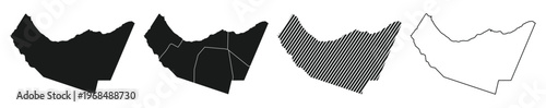 Somaliland map icon set. Lines country map - vector illustrations