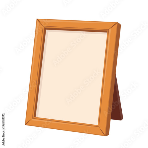 Wooden Photo Frame Cartoon Vector Illustration