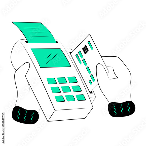 Hand drawn style illustration of a card payment

