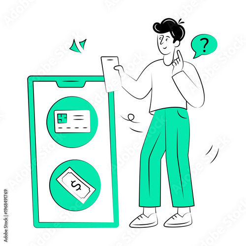 A drawing style illustration representing a payment option

