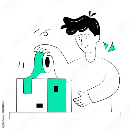 A drawing style illustration representing product packing

