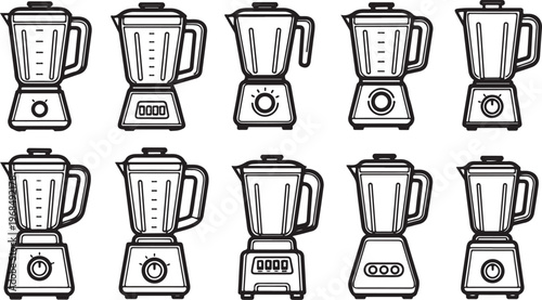 Vintage illustration of ten different types of coffee percolators Vector