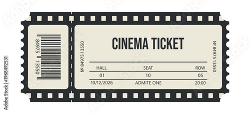 Movie ticket - vector illustration