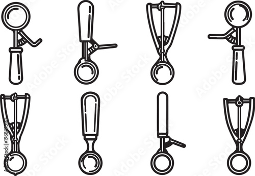 Variations of vintage handcuff designs in vintage line art style Vector
