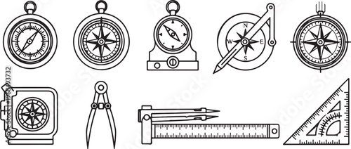 Various antique and vintage pocket watch designs and mechanisms Vector