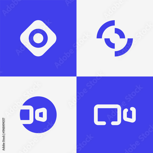 Minimalist Camera Logo Bundle Modern Photography Studio Media Brand Identity Clean Vector Set