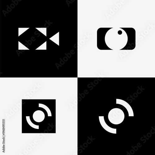 Minimalist Camera Logo Bundle Modern Photography Studio Media Brand Identity Clean Vector Set