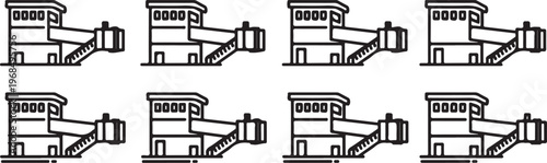 Diagram showing a sequence of eight steps or stages in a process Vector