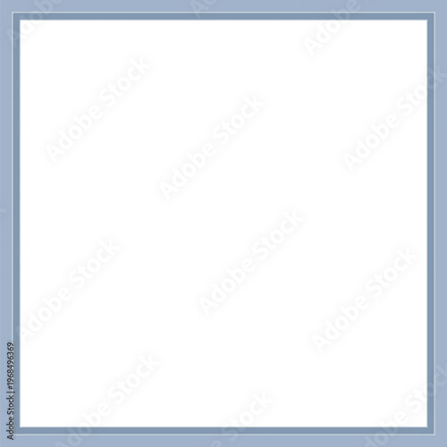 Modern Square Silver Frame Isolated on Transparent Background