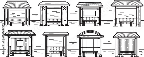 Evolution of architectural design through historical house structures Vector