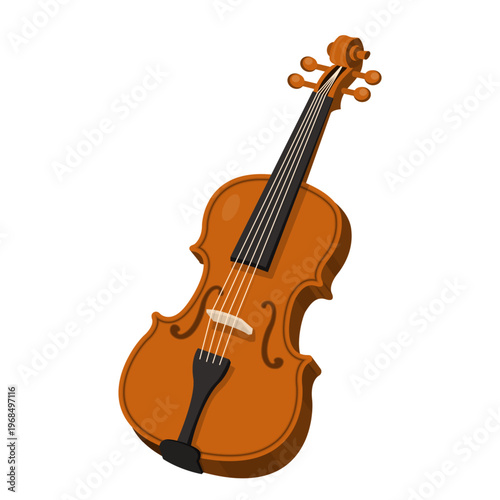 Cartoon Instrument Classical Violin Vector Illustration