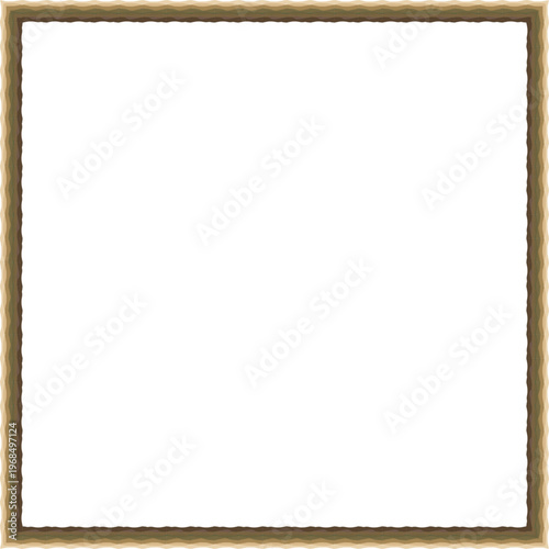 Square Pine Wood Frame Isolated on Transparent Background