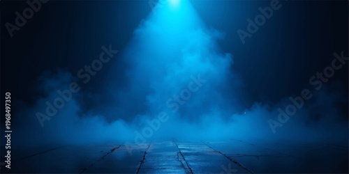 A bright sun piercing through white clouds transitions into a dark night sky where stars and an aurora glow over a blue abstract cloudscape